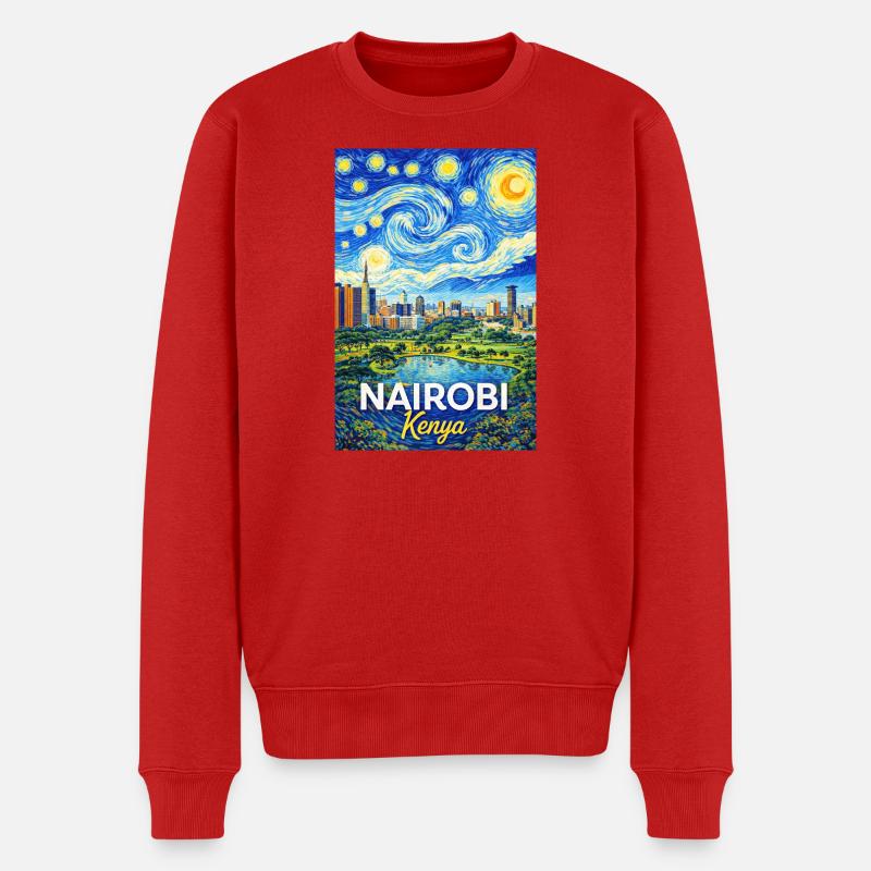 Nairobi Kenya Starry Night - Männer Premium Bio Pullover - Rot