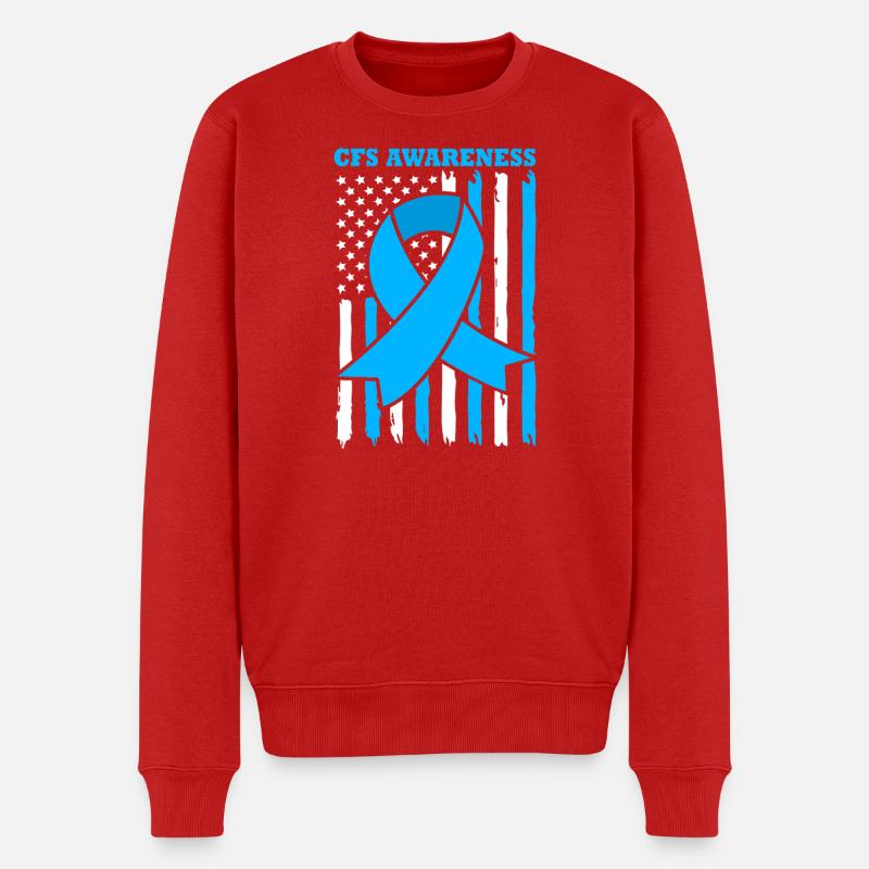 ME CFS - Männer Premium Bio Pullover - Rot