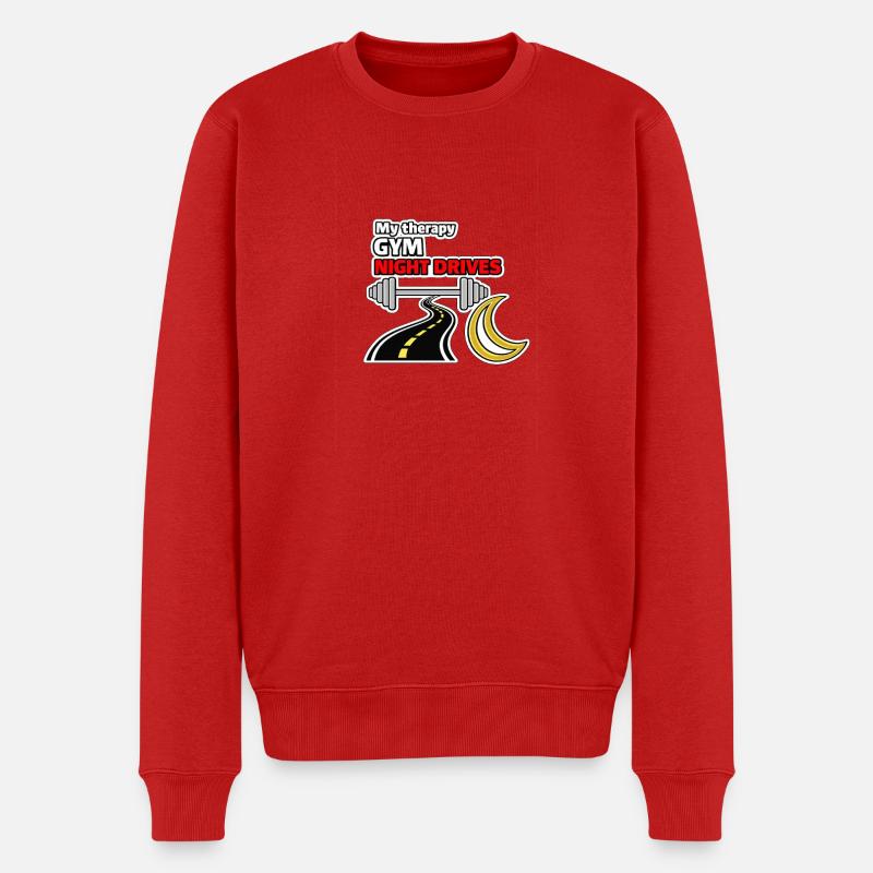 Fitness & Night Drives Vibes - Männer Premium Bio Pullover - Rot