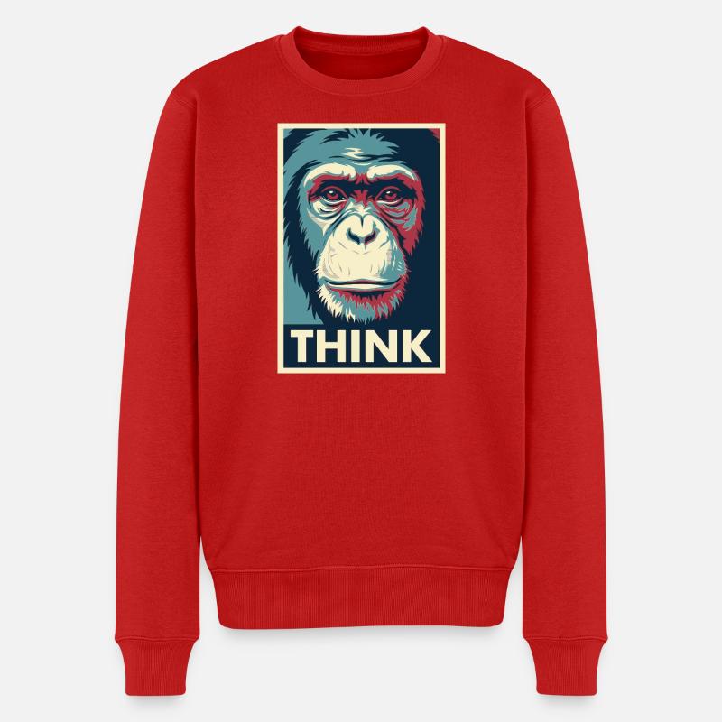 Affendenken Pop-Art-Poster - Männer Premium Bio Pullover - Rot