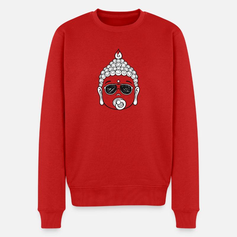 Buddha noir blanc lunettes - Pull Premium bio Homme - rouge