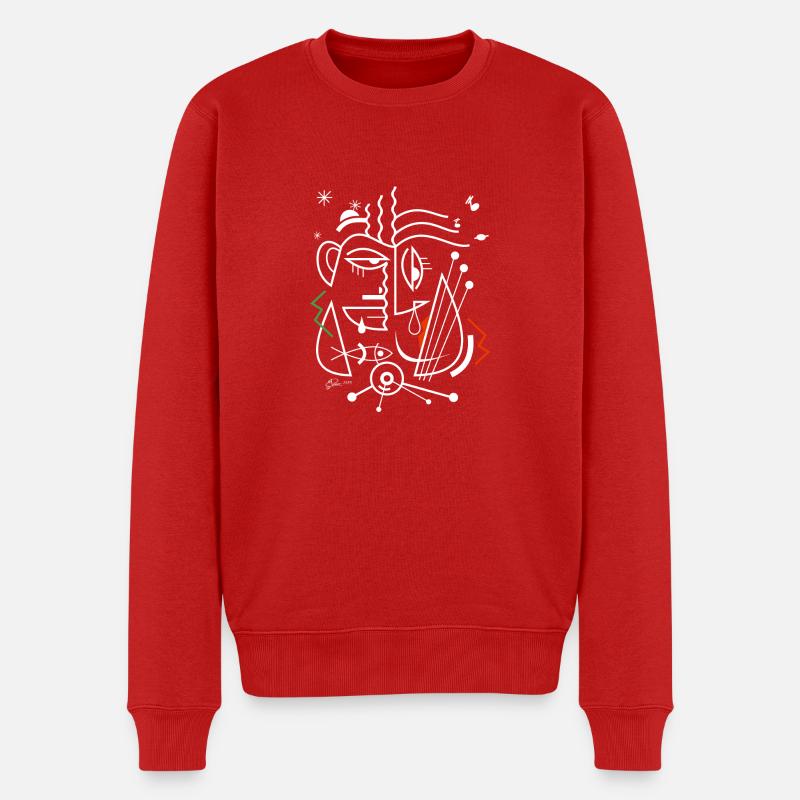 jonasyeltshirtprint2 - Pull Premium bio Homme - rouge