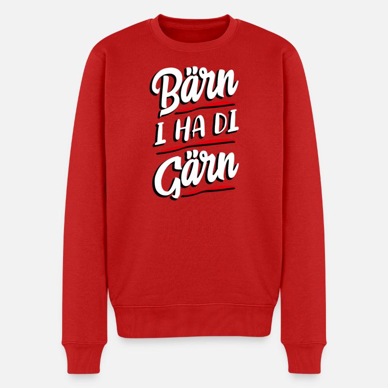 Bern - Berner Dialekt- Bärn Schweizer Mundart - Männer Premium Bio Pullover - Rot