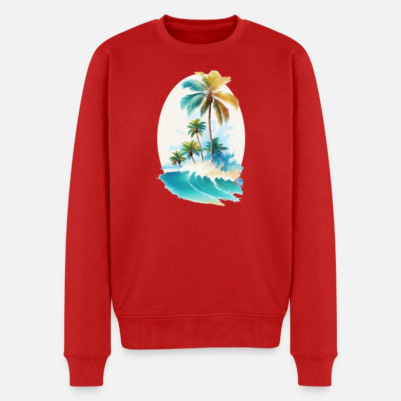 Aloha - Männer Premium Bio Pullover - Rot