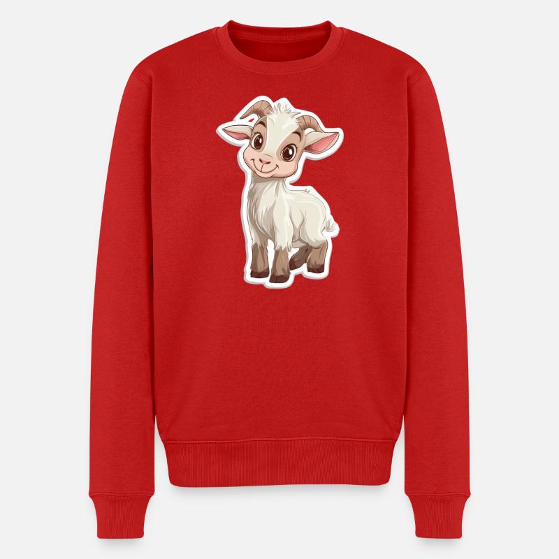 Ziege - Männer Premium Bio Pullover - Rot