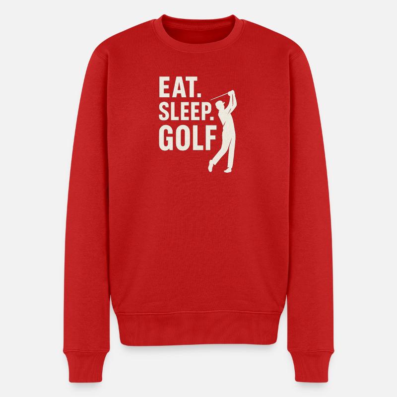 Eat Sleep Golf - Männer Premium Bio Pullover - Rot