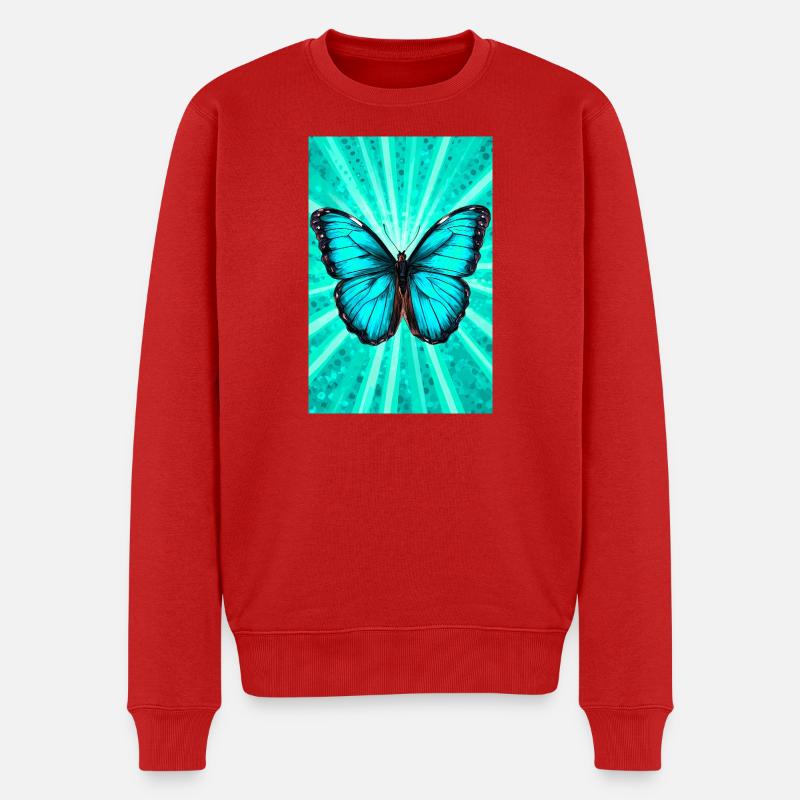 Schmetterling - Männer Premium Bio Pullover - Rot