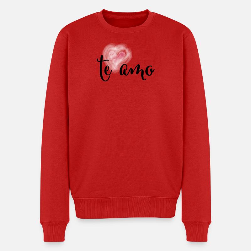 te amo - Männer Premium Bio Pullover - Rot