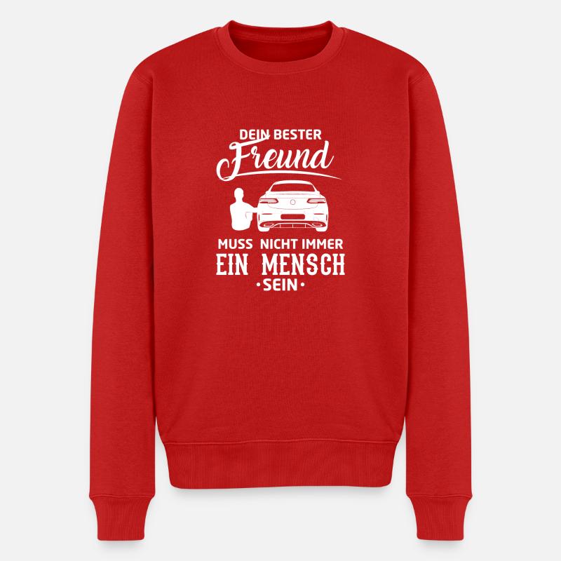 Auto - Bester Freund - Männer Premium Bio Pullover - Rot