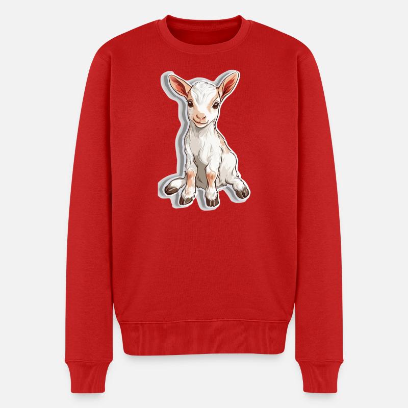 Ziege - Männer Premium Bio Pullover - Rot