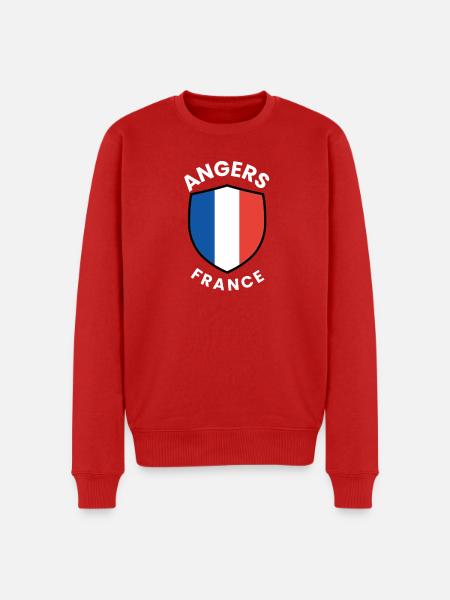 Angers France Shield Emblem - Men's Premium Organic Jumper - red