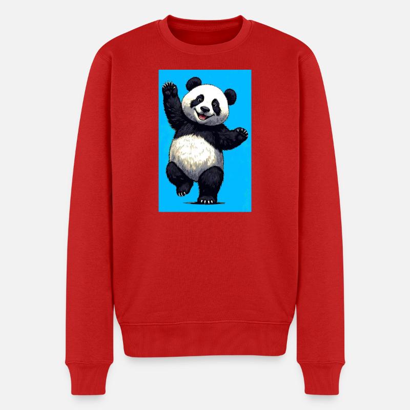 panda - Pull Premium bio Homme - rouge