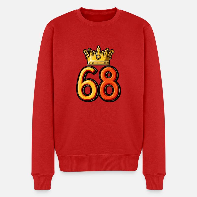 68 Zahl Krone - Männer Premium Bio Pullover - Rot