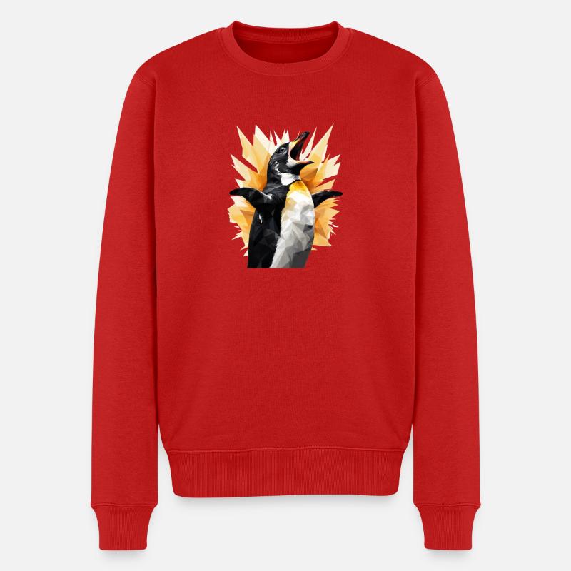 Pingouin hurlant/Pingouin hurlant - Pull Premium bio Homme - rouge