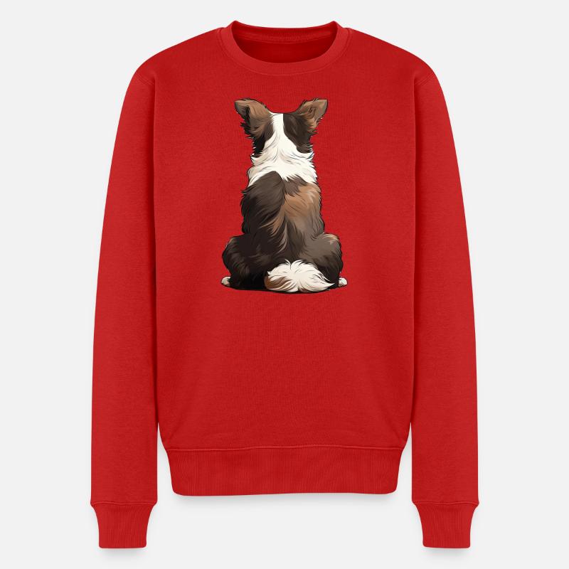 Border Collie - Männer Premium Bio Pullover - Rot