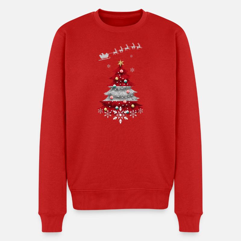Sapin de Noël avec drapeau autrichien - Pull Premium bio Homme - rouge