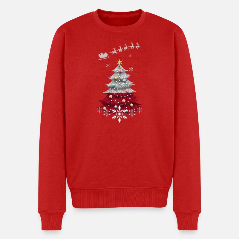 Sapin de Noël avec drapeau polonais - Pull Premium bio Homme - rouge