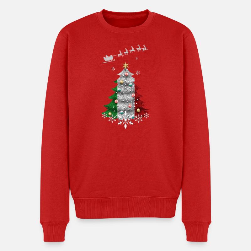 Sapin de Noël avec drapeau italien - Pull Premium bio Homme - rouge