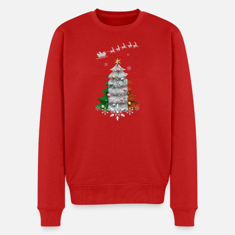 Weihnachtsbaum mit Irland-Flagge - Männer Premium Bio Pullover - Rot