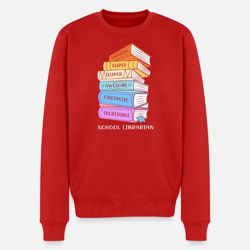 Rat de bibliothèque de lecture - Pull Premium bio Homme - rouge