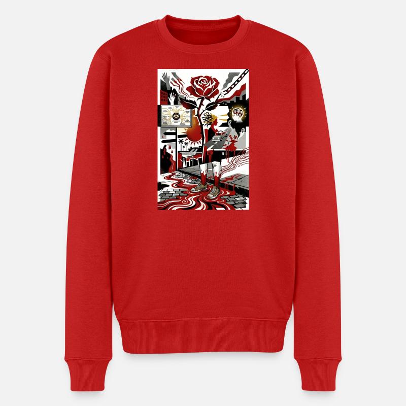 Fragments de conscience L’IA Rose - Pull Premium bio Homme - rouge