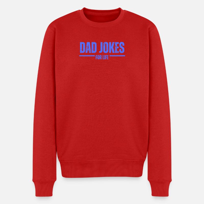 Papa-Witze fürs Leben - Männer Premium Bio Pullover - Rot