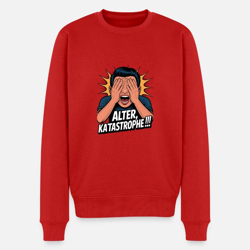 Alter Katastrophe Lustiger Spruch Meme - Männer Premium Bio Pullover - Rot