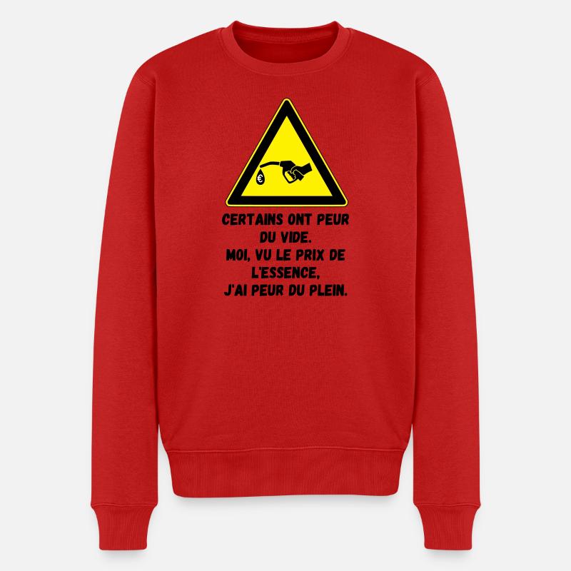 Angst vor dem Tanken - Männer Premium Bio Pullover - Rot