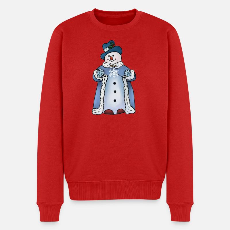 feiner Schneemann - Männer Premium Bio Pullover - Rot