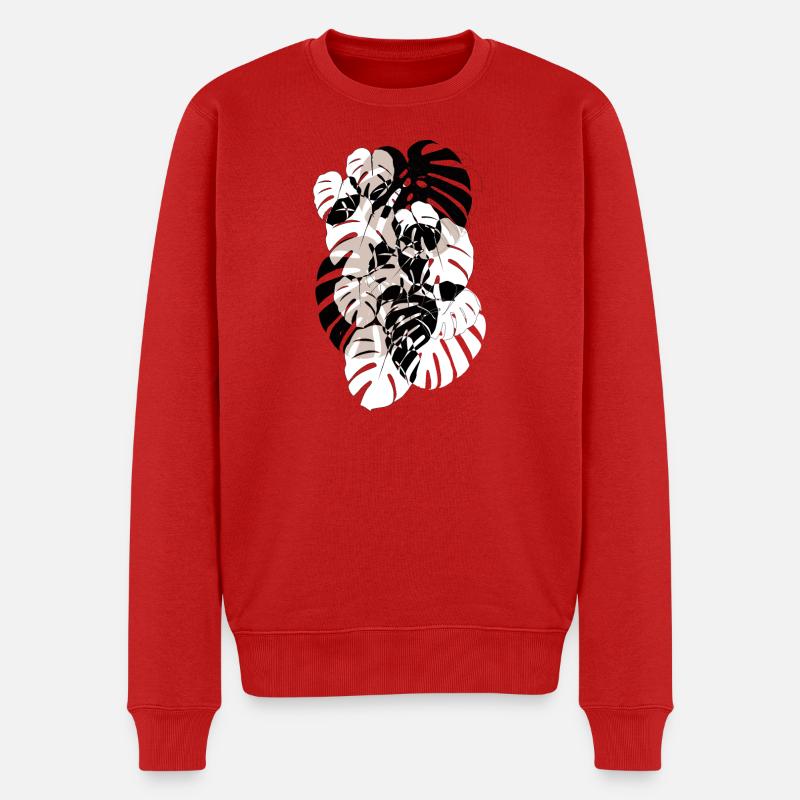 MONSTERA - Männer Premium Bio Pullover - Rot