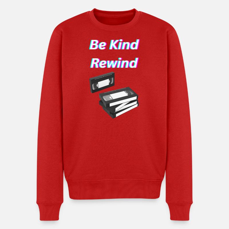 Be_Kind_Rewind - Männer Premium Bio Pullover - Rot