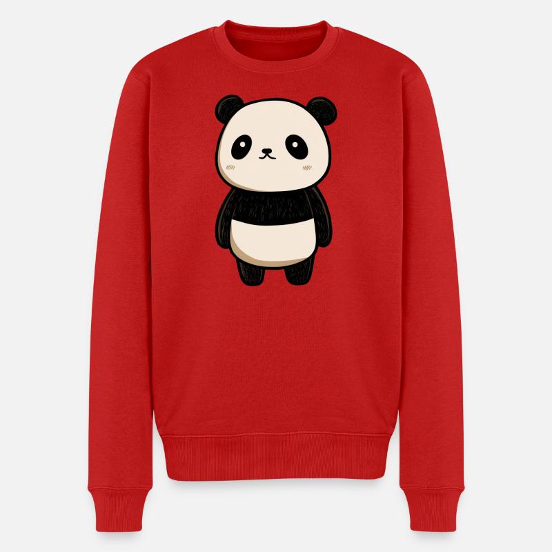 dessin panda, panda mignon, bébé panda - Pull Premium bio Homme - rouge