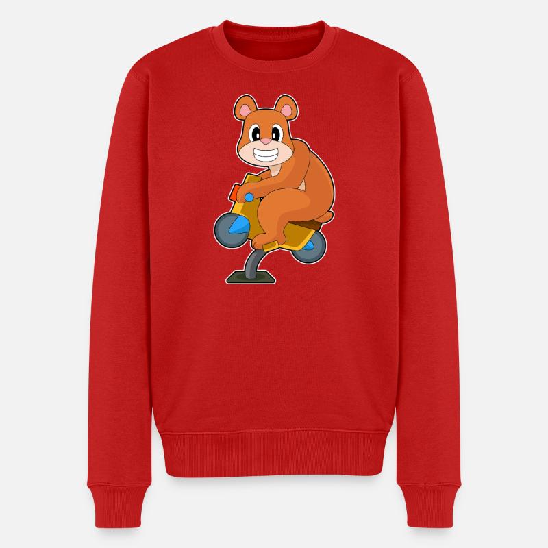 Bär Motorrad - Männer Premium Bio Pullover - Rot