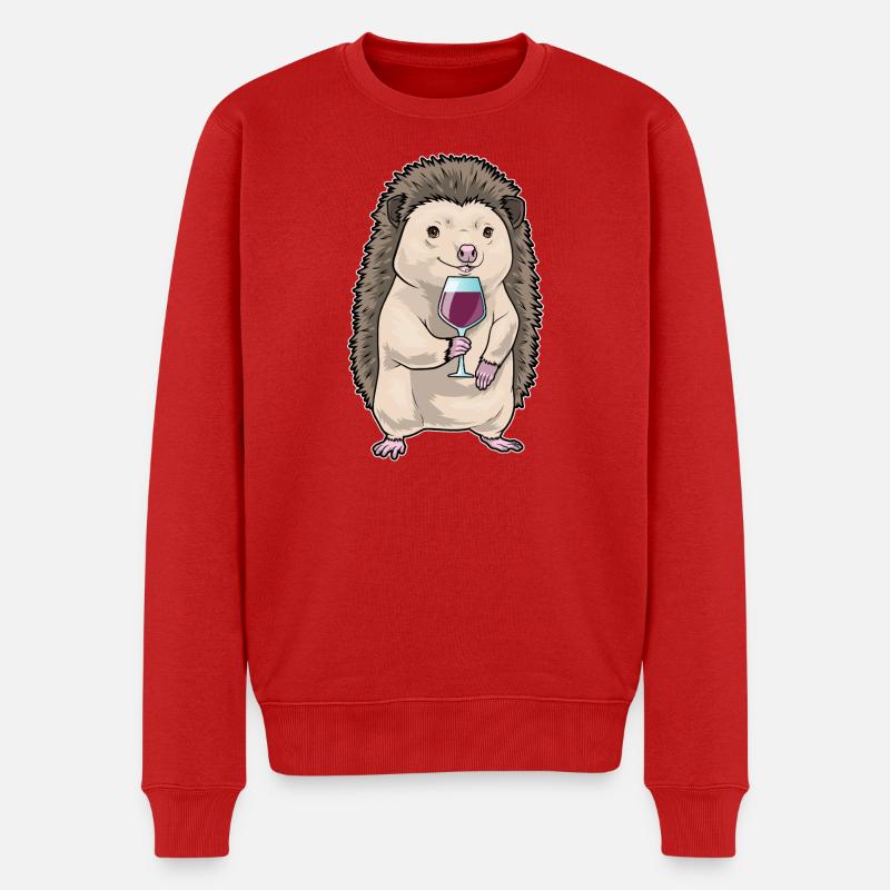 Igel Rotwein - Männer Premium Bio Pullover - Rot