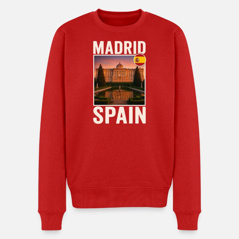Madrid - Männer Premium Bio Pullover - Rot