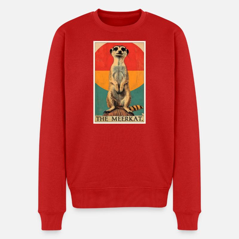 Meerkat Erdmännchen - Männer Premium Bio Pullover - Rot
