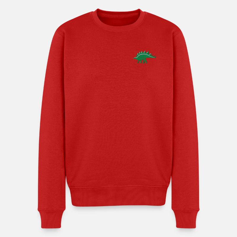Stegosaurus bestickt - Männer Premium Bio Pullover - Rot