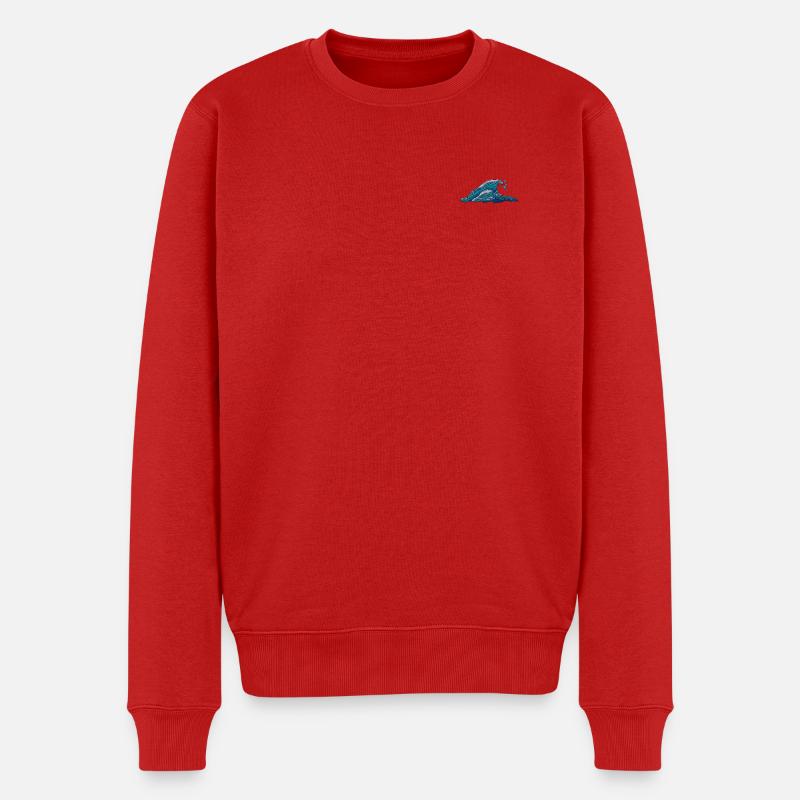 Wave - Männer Premium Bio Pullover - Rot