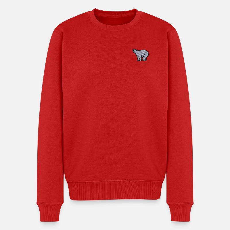 Eisbär bestickt - Männer Premium Bio Pullover - Rot