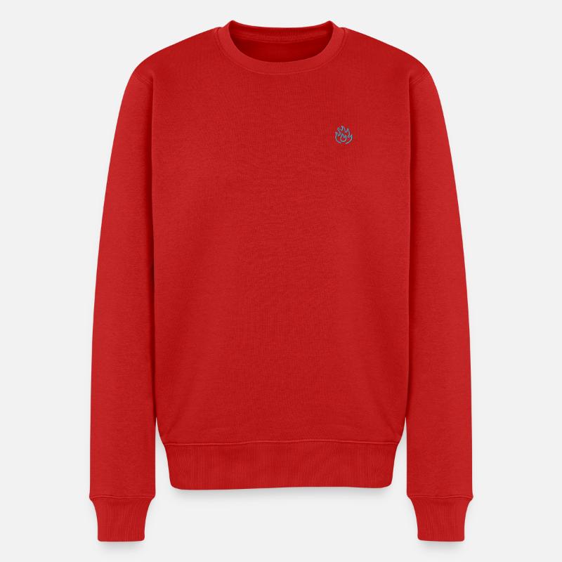 Flamme Blau - Männer Premium Bio Pullover - Rot