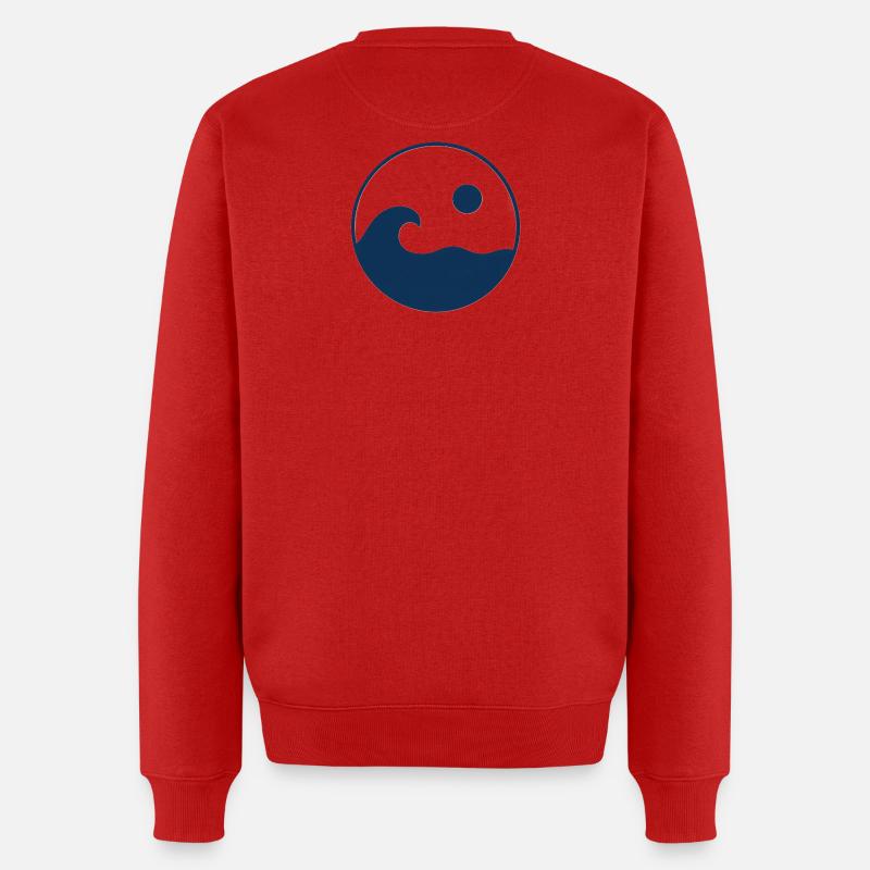 Circle Waves Sun Logo - Pull Premium bio Homme - rouge