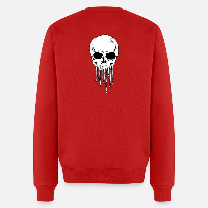 Dripping Skull - Männer Premium Bio Pullover - Rot