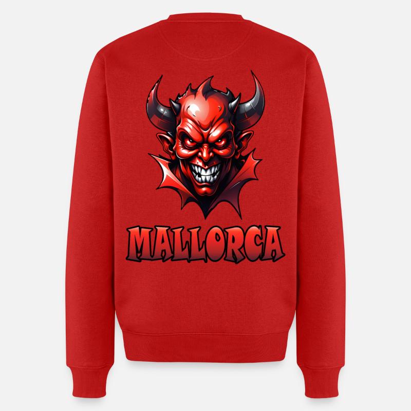 Mallorca mit Red Devil - Männer Premium Bio Pullover - Rot