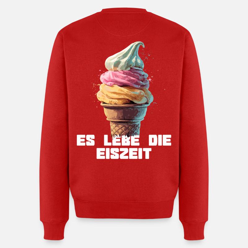 Es lebe die Eiszeit - Waffel - Männer Premium Bio Pullover - Rot