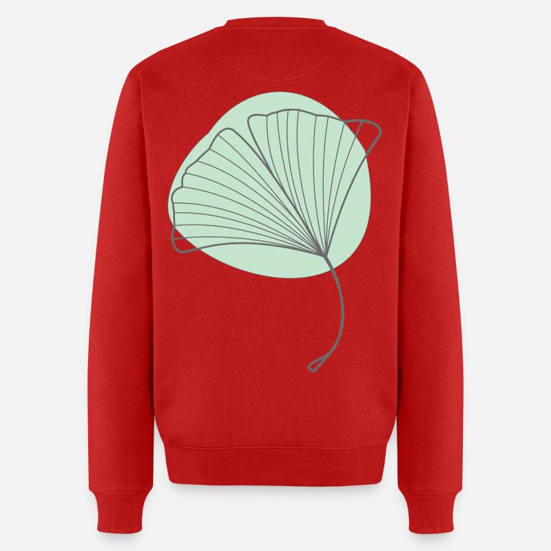 Ginkgo - Männer Premium Bio Pullover - Rot