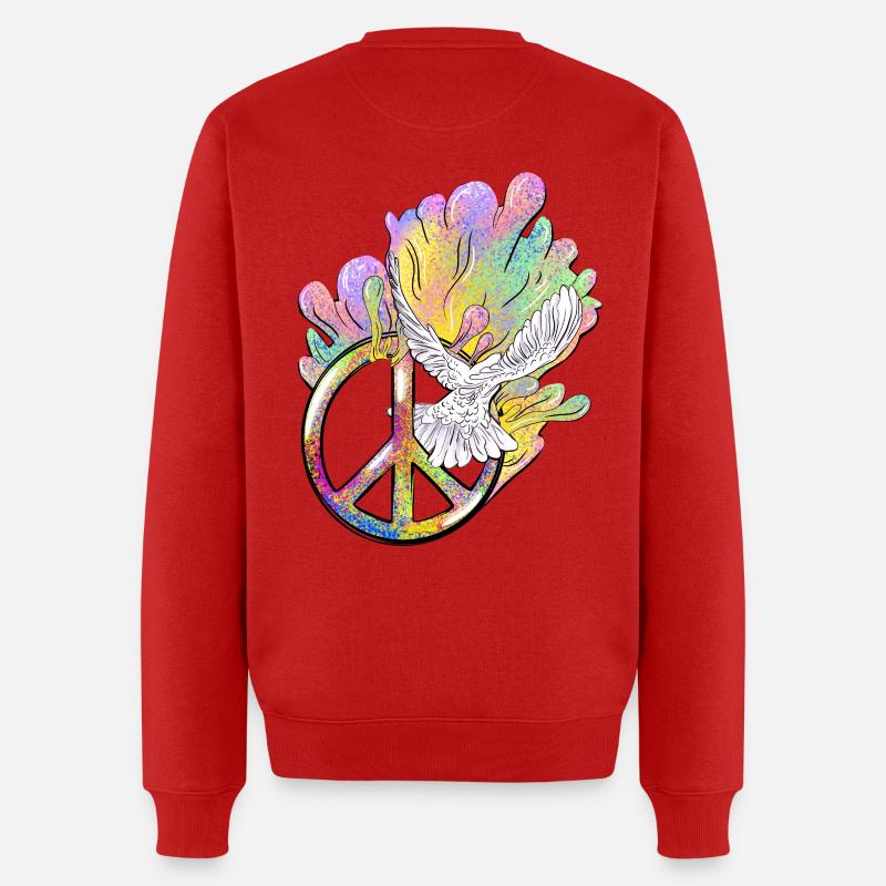 Peace is Colorful - Männer Premium Bio Pullover - Rot