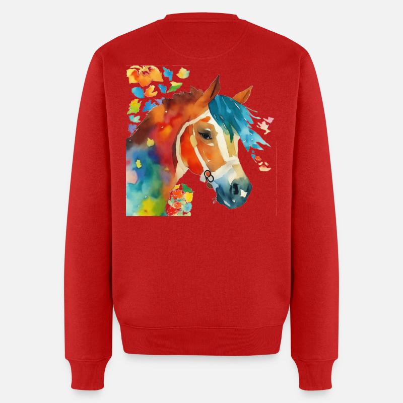Pferdeglück - Männer Premium Bio Pullover - Rot