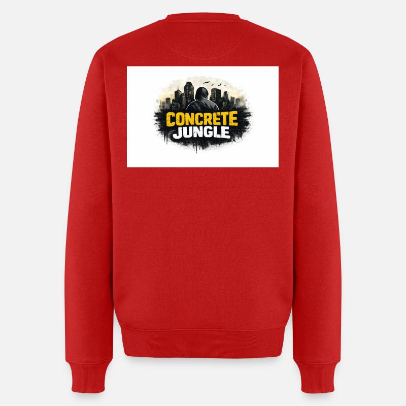 Concrete Jungle Shadow - Männer Premium Bio Pullover - Rot