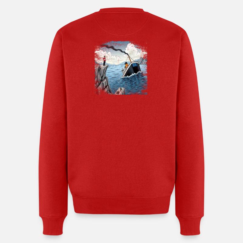 Satire sur la neutralité suisse - Pull Premium bio Homme - rouge