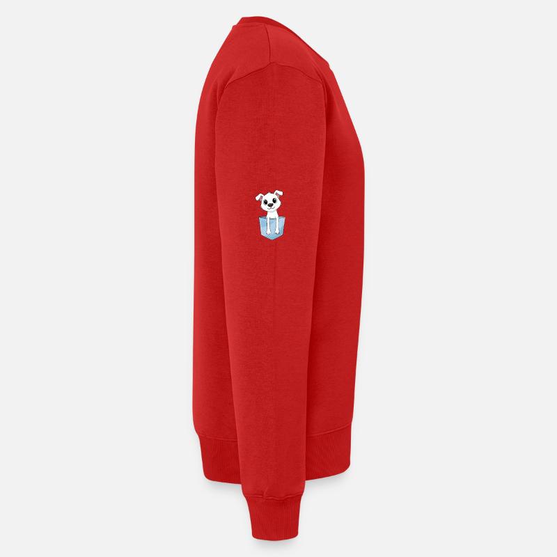 Chiot mignon dans la poche - Pull Premium bio Homme - rouge